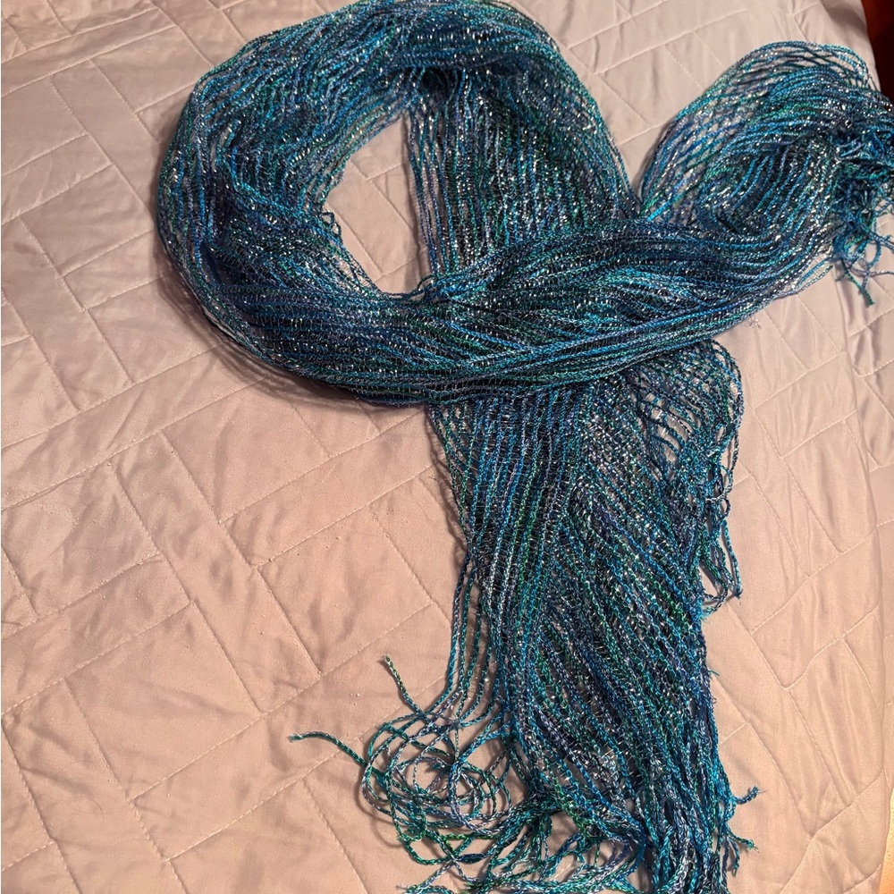 Elegant Blue and Green Women's Scarf